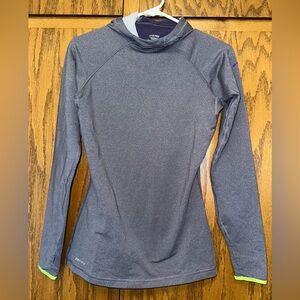 Nike Women's Long-Sleeve Compression Dri-FIT Hooded Top - Charcoal/Purple